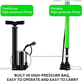 img 1 attached to Zallsen High Pressure Bike Pump with Built-in Bag, Dual Valve for Road, Mountain & BMX Bikes – Durable, Fast, Easy To Use – Includes Ball Needle & Motorboat Valve