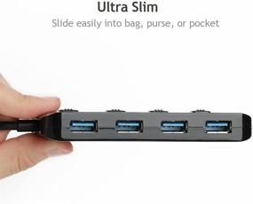 img 1 attached to 🔌 LYFNLOVE Ultra Slim USB Hub 3.0 - 4-Port Multi USB Port Expander with Individual On/Off Power Switches for Laptop, Computer, PC, Thumb Drive, and More - High-Speed USB Data Hub