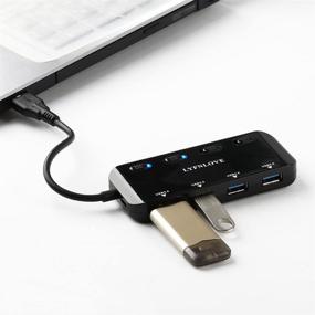 img 3 attached to 🔌 LYFNLOVE Ultra Slim USB Hub 3.0 - 4-Port Multi USB Port Expander with Individual On/Off Power Switches for Laptop, Computer, PC, Thumb Drive, and More - High-Speed USB Data Hub