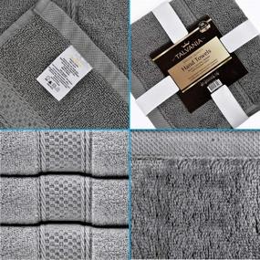 img 2 attached to 🏨 Premium Grey Hand Towel Set - 100% Cotton, Hotel Spa Quality, Super Soft & Absorbent - Ideal for Home Bath, Gym, Pool - 4-Pack 16” X 28” by Talvania