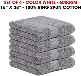 img 1 attached to 🏨 Premium Grey Hand Towel Set - 100% Cotton, Hotel Spa Quality, Super Soft & Absorbent - Ideal for Home Bath, Gym, Pool - 4-Pack 16” X 28” by Talvania