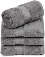 🏨 premium grey hand towel set - 100% cotton, hotel spa quality, super soft & absorbent - ideal for home bath, gym, pool - 4-pack 16” x 28” by talvania logo