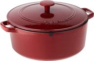 🍲 cuisinart chef's classic enameled cast iron 7-quart round covered casserole in cardinal red logo