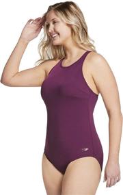 img 3 attached to Dynamic Style and Comfort: Discover Speedo Women's One Piece High Neck Contemporary Cut Swimsuit