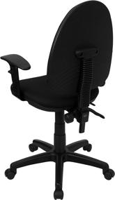 img 1 attached to 💺 Flash Furniture Mid-Back Black Fabric Swivel Task Chair: Ergonomic Office Chair with Adjustable Lumbar Support & Arms