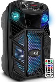 img 4 attached to 🔊 Powerful 300W Portable Bluetooth PA Speaker - Rechargeable Outdoor Speaker System with Subwoofer, Mic Input, Party Lights, and Remote Control - Pyle PPHP838B