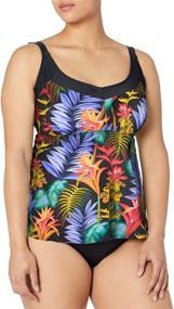 img 2 attached to 👙 Maxine Of Hollywood Women's Underwire Side Shirred Tankini Swimsuit Top: Stylish, Supportive, and Flattering!