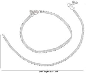 img 3 attached to 🔔Ефульгенц Индийский серебряный набор браслетов с подвесками колокольчиками на брошке - браслет-паяль на ногу