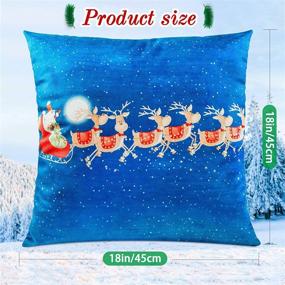 img 1 attached to 🦌 Bemona Throw Pillow in 18” x 18“ Blue – Exquisite Classic Reindeer Walk in The Sky Design with Pillow Cover and Core