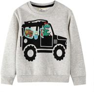 boys dinosaur sweatshirts toddler pullover long sleeve t-shirts - cotton crewneck tops for boys, ideal sport outfit for kids 1-7t logo