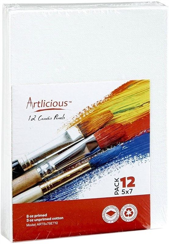 Artlicious Canvases for Painting - Pack of 12,4 x 4Inch Blank