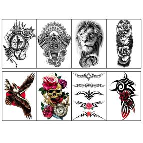 img 2 attached to Yazhiji Extra Large Temporary Tattoos: 8 Sheets Full Arm Fake Tattoos + 8 Sheets Half Arm Tattoo Stickers for Men and Women (22.83-inch X 7.1-inch)