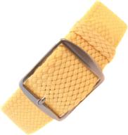 stylish yellow perlon men's watch for fashionable wristwear logo