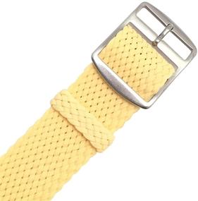 img 3 attached to Stylish Yellow Perlon Men's Watch for Fashionable Wristwear