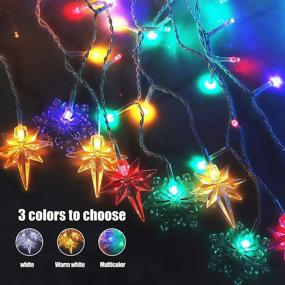 img 2 attached to Fashionlite Multicolor Icicle Lights with Snowflake and Star, 400LED 33FT, 8 Modes, Curtain String Fairy Light with 80 Drops, Indoor/Outdoor Christmas Decorations for Xmas Holiday Wedding Party Decor