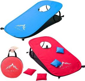 img 4 attached to 🌄 Himal Collapsible Portable Cornhole Game Boards with 10 Cornhole Bean Bags - 2-in-1 Cornhole Set: Tic Tac Toe Game & Traditional Cornhole Board (2 x 1-feet)