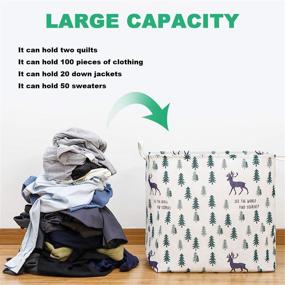 img 2 attached to 🔍 Ultimate Storage Solution: Extra Large Rectangular Laundry Baskets, 135L Fabric Storage Bin Storage Boxes for Toys, Clothes, and Books – Aquatic Plants Design