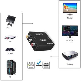 img 1 attached to 🔌 Конвертер RCA в HDMI - Anbear 1080P копозитный CVBS AV в HDMI видео аудио адаптер - Поддержка PAL/NTSC для ПК, ноутбуков, Xbox, PS4, PS3, ТВ, тюнеры, VHS, видеомагнитофоны, камеры, DVD