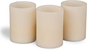 img 1 attached to 🕯️ Gerson 3-Piece Straight Edge Wax LED Candle Set, 4-Inch: Elegant & Safe Illumination for Any Occasion