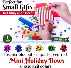 img 2 attached to 120-Piece Set of 1-Inch Small Christmas Bows for Festive Gift Wrapping