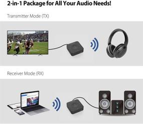 img 3 attached to 🎧 Avantree TC417 Bluetooth передатчик-приемник: высококачественный беспроводной аудиоадаптер для телевизора, наушников и домашней стереосистемы с временем воспроизведения 20 часов и низкой задержкой aptX.