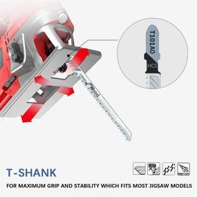 img 2 attached to TAROSE 30-Piece T101AO 3-1/4 Inch 20 TPI Assorted T-Shank Scrolling Jig Saw Blades Set For Clean Cutting Wood