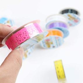 img 2 attached to 12 Rolls Glitter Bling Sticker Colorful Sticky Paper Tape - Lace Pattern Self-Adhesive Tape for DIY, Decorative Craft, Gift Wrapping, Scrapbooking by Qtopun