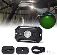 🚙 universal led utv dome light with switch - utility roll cage light for car interior reading - led rock lights, dome light for utv rzr, 4x4 can-am, polaris ranger truck - white/green logo