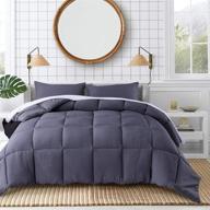 🛏️ domdec premium warm quilted comforter set: soft microfiber seersucker bedding with down alternative fill – grey, full/queen for ultimate warmth and coziness logo