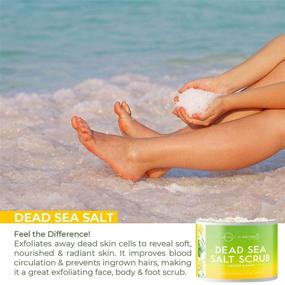 img 1 attached to 🍋 Naturals Lemon Oil Dead Sea Salt Scrub | Exfoliating Face & Body Cleanser for Cellulite, Oily Skin, Acne, Ingrown Hairs & Dead Skin | Infused with Essential Oils, Sweet Almond | 18oz