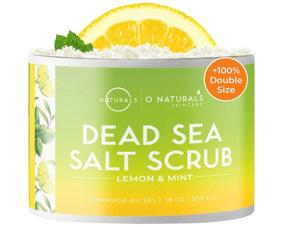 img 4 attached to 🍋 Naturals Lemon Oil Dead Sea Salt Scrub | Exfoliating Face & Body Cleanser for Cellulite, Oily Skin, Acne, Ingrown Hairs & Dead Skin | Infused with Essential Oils, Sweet Almond | 18oz