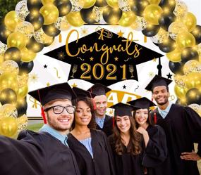 img 2 attached to Graduation Decorations 2021 Gold Photography Background