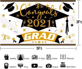 img 3 attached to Graduation Decorations 2021 Gold Photography Background