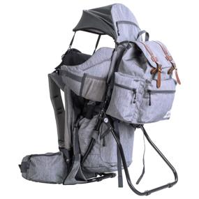 img 4 attached to ClevrPlus Urban Explorer Hiking Baby Backpack - Heather Gray, Child Carrier