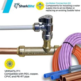 img 1 attached to 💧 SharkBite 25024 Installation Kit: Water Valve Shut Off for Fridge Ice Maker, Compression, Quarter Turn, Push-to-Connect, PEX, Copper, CPVC, PE-RT