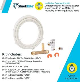 img 3 attached to 💧 SharkBite 25024 Installation Kit: Water Valve Shut Off for Fridge Ice Maker, Compression, Quarter Turn, Push-to-Connect, PEX, Copper, CPVC, PE-RT