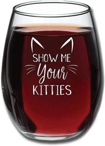 img 4 attached to 🐱 Cat Lovers Gift Idea - Funny Wine Glass 15oz - Show Me Your Kitties - Perfect Birthday Gift for Women, Girlfriend, Wife - Gag Gift - Evening Mug - Christmas Gift