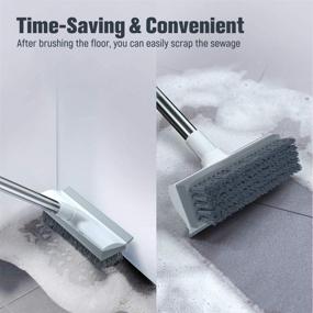 img 2 attached to 🧼 Qipi Floor Scrub Brush with Long Handle - All-in-One Cleaning Brush for Showers, Kitchens, Pools, and More!