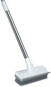 img 4 attached to 🧼 Qipi Floor Scrub Brush with Long Handle - All-in-One Cleaning Brush for Showers, Kitchens, Pools, and More!