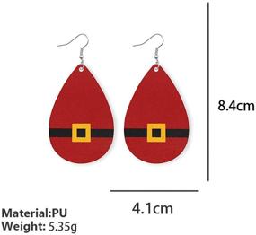 img 1 attached to 🎄 Set of 4 Christmas Snowflake Leather Dangle Earrings - Colorful Snowman, Elk, and Teardrop Designs for Women and Girls' Jewelry