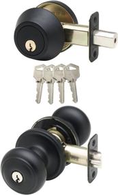 img 4 attached to Copper Creek CKDB141-BC Colonial Door 🔑 Knob and Deadbolt Combo, Keyed Alike, Black