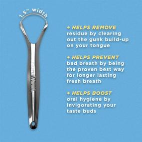 img 1 attached to 👅 Guru Nanda Stainless Steel Tongue Scraper - Pack of 2 | Fights Bad Breath, 100% Medical Grade Stainless Steel | Ideal for Oral Hygiene, Tongue Cleaner for Adults and Kids
