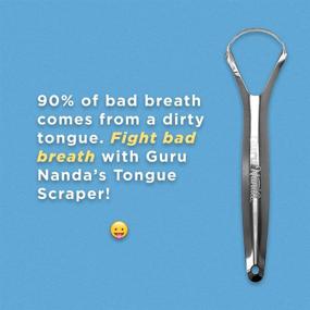 img 3 attached to 👅 Guru Nanda Stainless Steel Tongue Scraper - Pack of 2 | Fights Bad Breath, 100% Medical Grade Stainless Steel | Ideal for Oral Hygiene, Tongue Cleaner for Adults and Kids