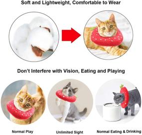 img 1 attached to 🍓 ADOGGYGO Adjustable Cat Recovery Collar: Cute Strawberry Neck Cone for Wound Healing After Surgery