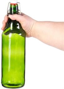 img 2 attached to 🍾 12-Pack of Quart-Sized Green Glass Grolsch Beer Bottles with Airtight Seal, Swing Top/Flip Top - Ideal for Home Brewing & Fermenting Alcohol, Kombucha Tea, Wine, Homemade Soda