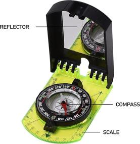 img 2 attached to 🧭 Sighting Mirror Compass for Sports – Ideal Boy Scout Compass for Hiking, Survival, and Map Reading – Versatile Mirror Compass for Orienteering, Hunting, and Fishing – Green Compass Perfect for Backpacking and Camping