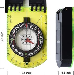 img 3 attached to 🧭 Sighting Mirror Compass for Sports – Ideal Boy Scout Compass for Hiking, Survival, and Map Reading – Versatile Mirror Compass for Orienteering, Hunting, and Fishing – Green Compass Perfect for Backpacking and Camping