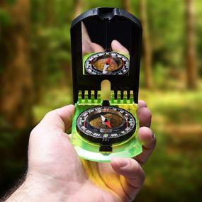 img 1 attached to 🧭 Sighting Mirror Compass for Sports – Ideal Boy Scout Compass for Hiking, Survival, and Map Reading – Versatile Mirror Compass for Orienteering, Hunting, and Fishing – Green Compass Perfect for Backpacking and Camping