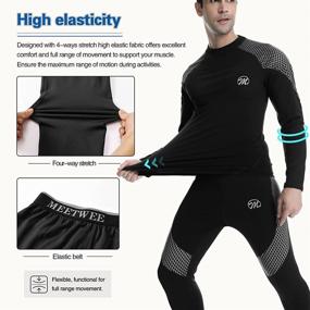 img 1 attached to 🔥 MEETWEE Thermal Underwear for Men: Fleece Lined Base Layer Set for Skiing & Motorcycle Riding in Cold Weather