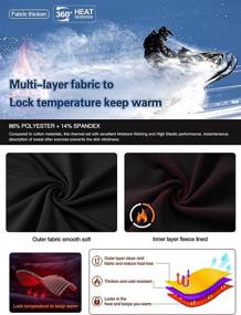 img 3 attached to 🔥 MEETWEE Thermal Underwear for Men: Fleece Lined Base Layer Set for Skiing & Motorcycle Riding in Cold Weather